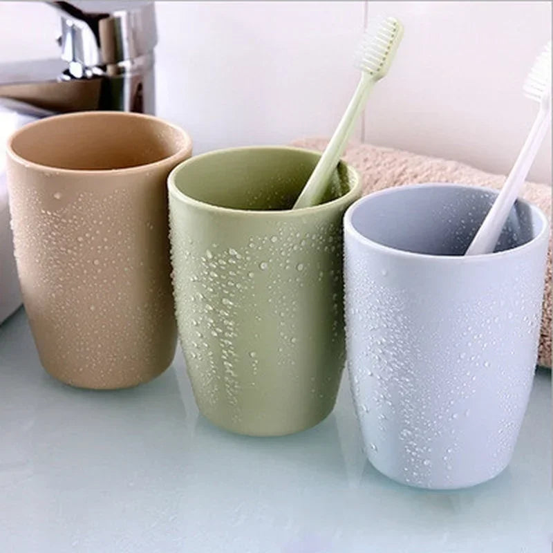 Simple Fresh Couple Brushing Cup Thickened Round Mouthwash Plastic Qme