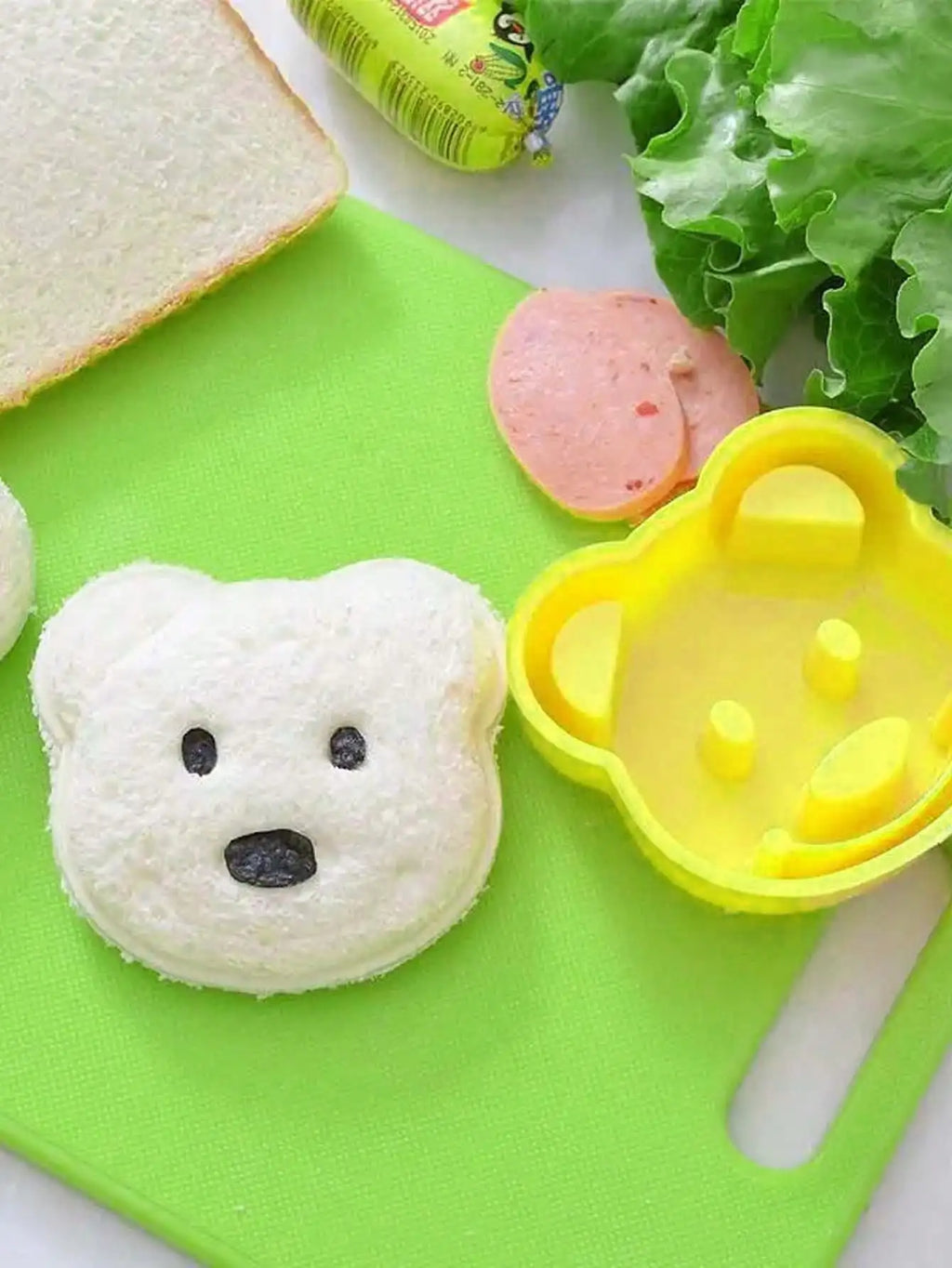 Cartoon Bear Equipped DIY Sandwich Mold Children's Lunch Box Cutting Qme
