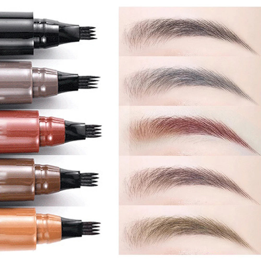 Four-pronged eyebrow pencil, four-end, long-lasting, non-smudged, water-resistant, anti-smudged eyebrow pencil Qme