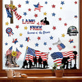 American Independence Day Victory Theme Patten Stickers Glass Window Display Stickers Holiday Party DIY Decorative Supplies Qme 1 One Size