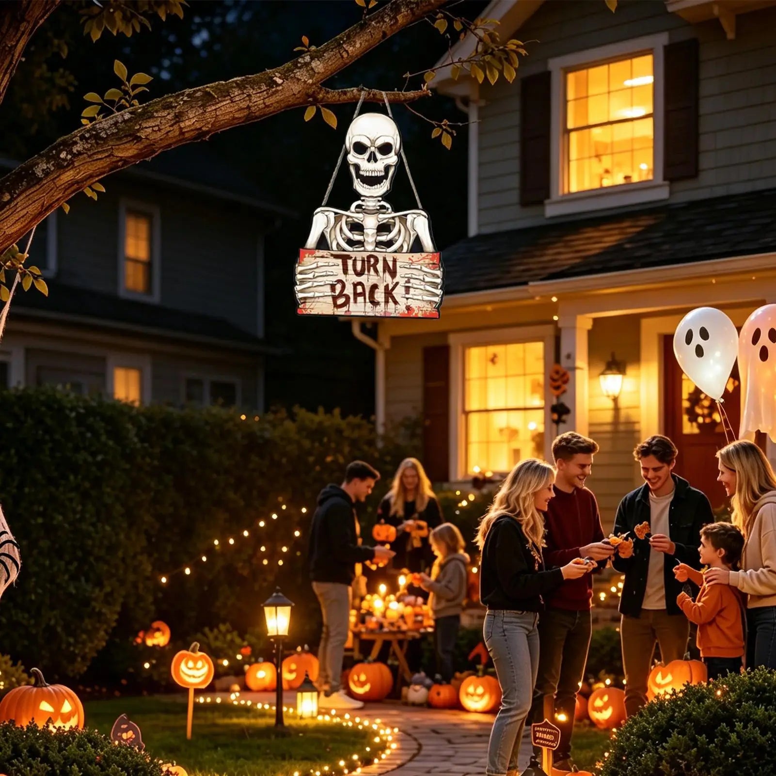 Halloween Decoration Sign Outdoor Holiday Decorative Board Warning Qme