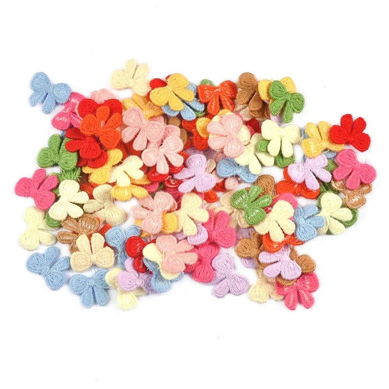 30Pcs/lot 21x17.5mm 10Colors Mixed Bow Shape Embroidered Clothes Patches For DIY Crafts Bag Hat Decor Sewing Accessories c3779 Qme random mix 30pcs