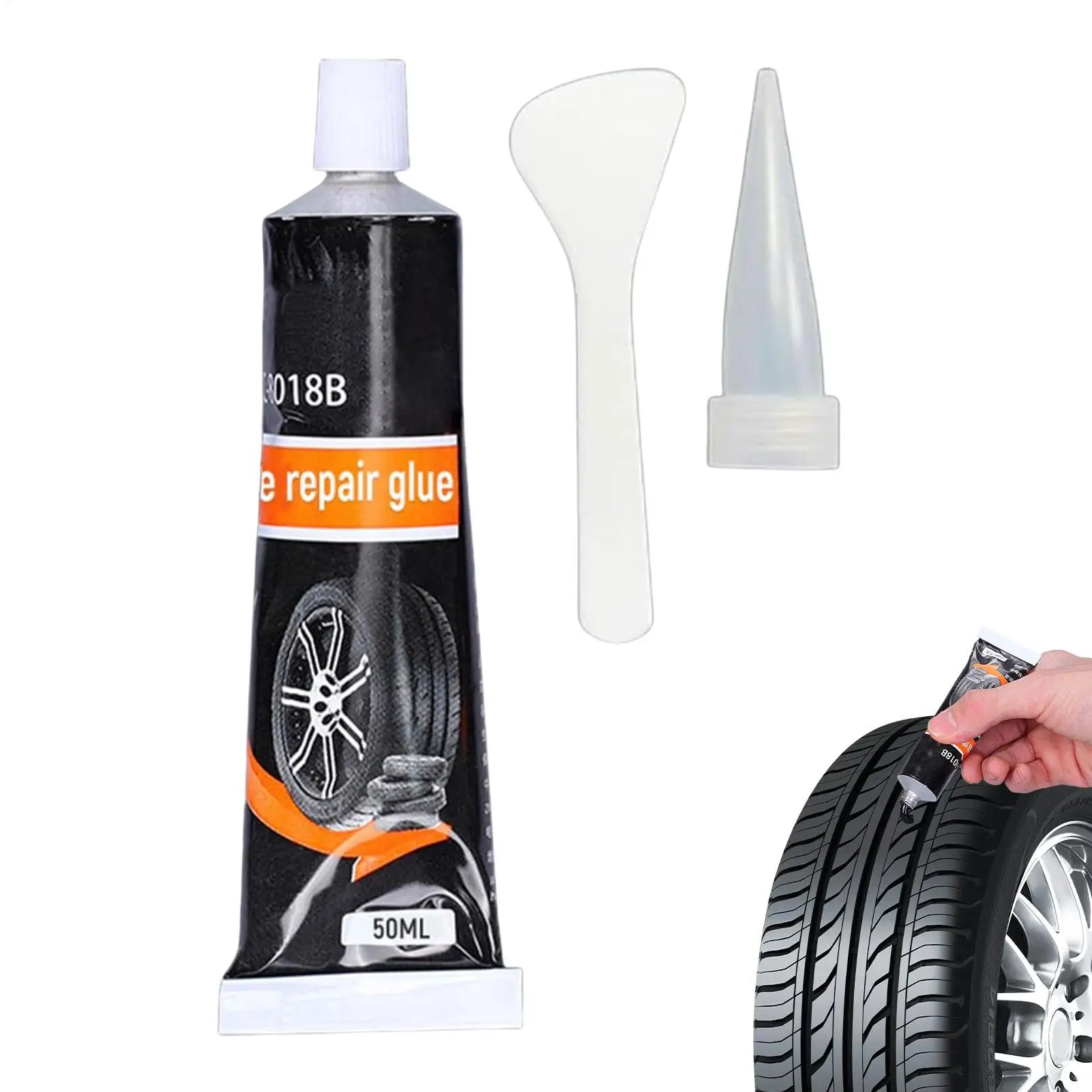 1pc Tire Repair Glue 50ml Flat Tire Puncture Repair Sealant Auto Tire Repair Glue for Side Bonding or Tire Leakage Instant Super Qme
