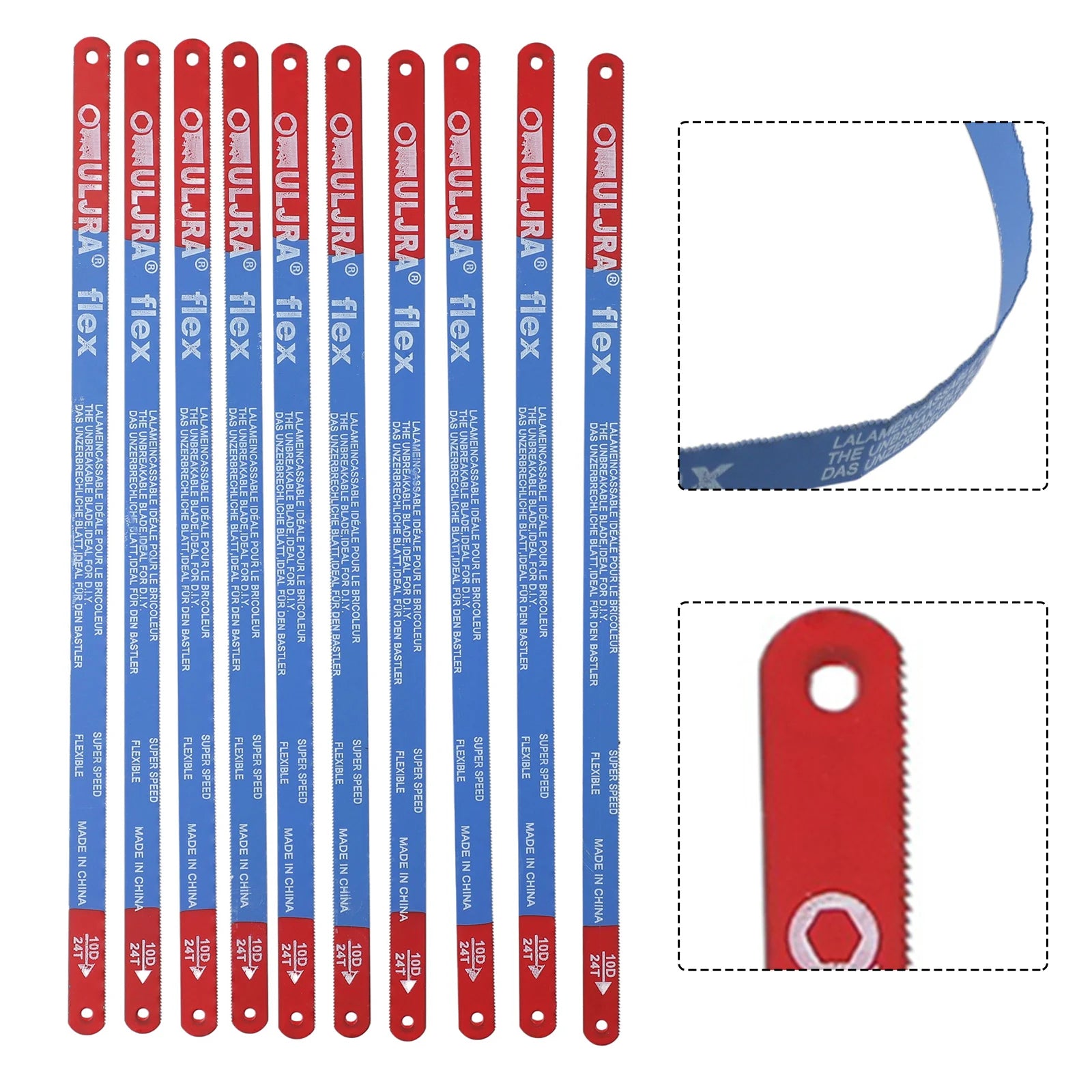 10PCS Bi-Metal Hacksaw Blade Set 300mm Hand Saw Blades For Meat Wood Cutting Flexible Steel Folding Hacksaw Blade Hand Tool Part Qme