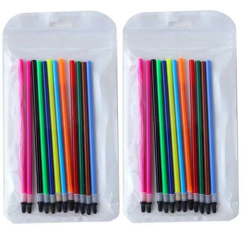 12-36 Pcs/Box Candy Color Gel Pen& Refill Set 0.5mm Kawaii for Multicolor Ballpoint Pen School Office Daily Writing Tools Qme Multi-Colored 24Pcs Refill