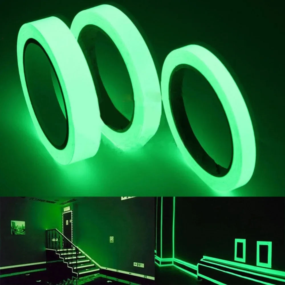 1.5cm*1m Luminous Fluorescent Night Self-adhesive Glow In The Dark Sticker Tape Safety Security Home Decoration Warning Tape Qme 10pcs