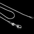 1-5PCS Fine 925 sterling silver necklace women, silver fashion jewelry Snake Chain 1mm Necklace 16 18 20 22 24" Qme Silver 1pcs 40cm
