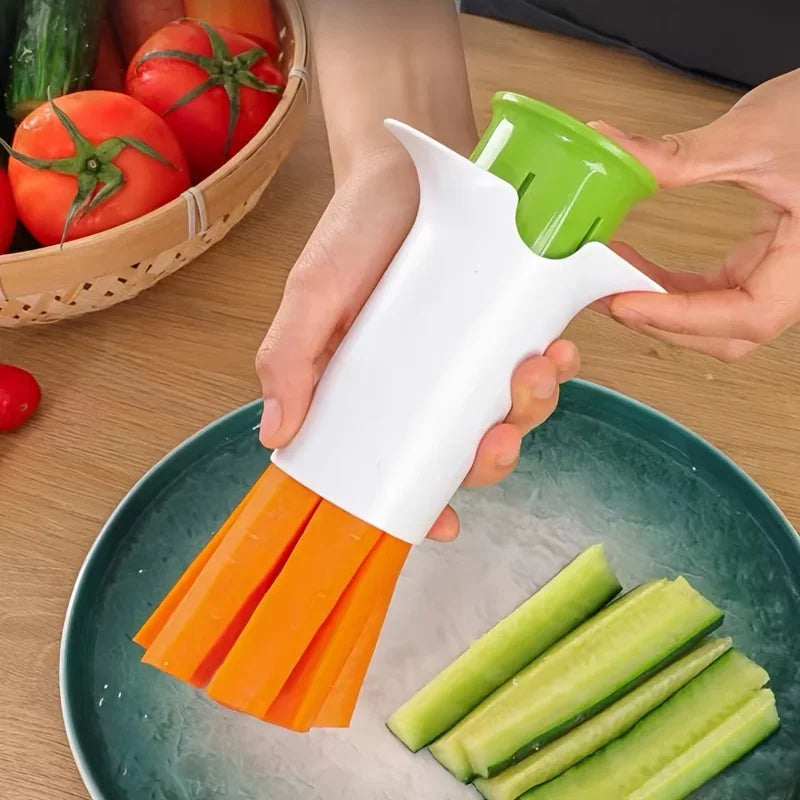 Durable Manual Vegetable Chopper - No Power Needed, Easy-to-Use Kitchen Gadget for Cucumbers, Carrots, Tomatoes Qme