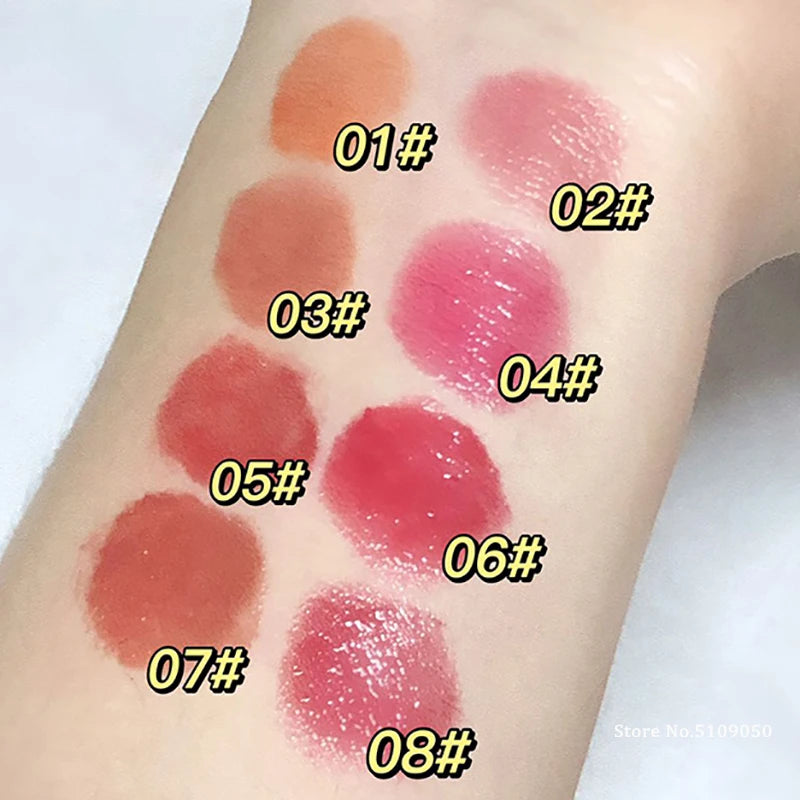 Rose Tea Brown Jelly Lipstick Crystal Tinted Lip Balm 8 Colors Anti-cracking Cherry Peach Lip Gloss Repairing Lip Care Cosmetics Qme