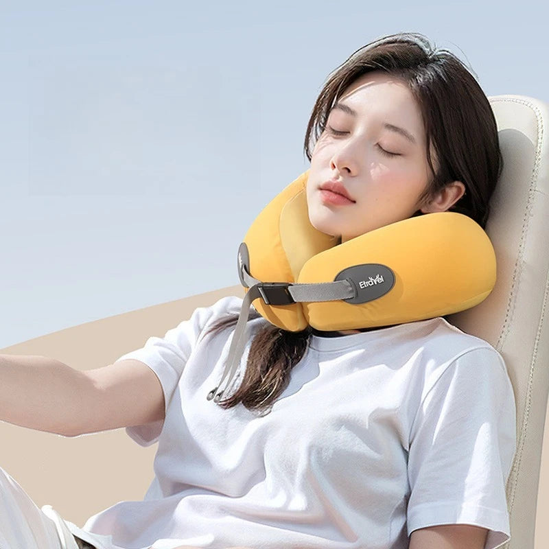 Compact Lightweight Memory Foam U-shaped Pillow Travel Neck Support Qme