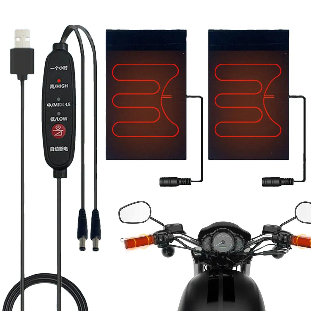 Heated Handlebar Grip 5V Handlebar Cover Heated Grips 3 Heating Levels Warm Hand Protection Winter Riding Gear for ATVs Electric Qme