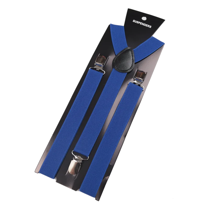 Unisex Elastic Leather Suspenders Braces Men Women Gift Black Blue Red Adjustable Straps for Wedding Suit Skirt Accessories Qme ROYAL BLUE China Mainland