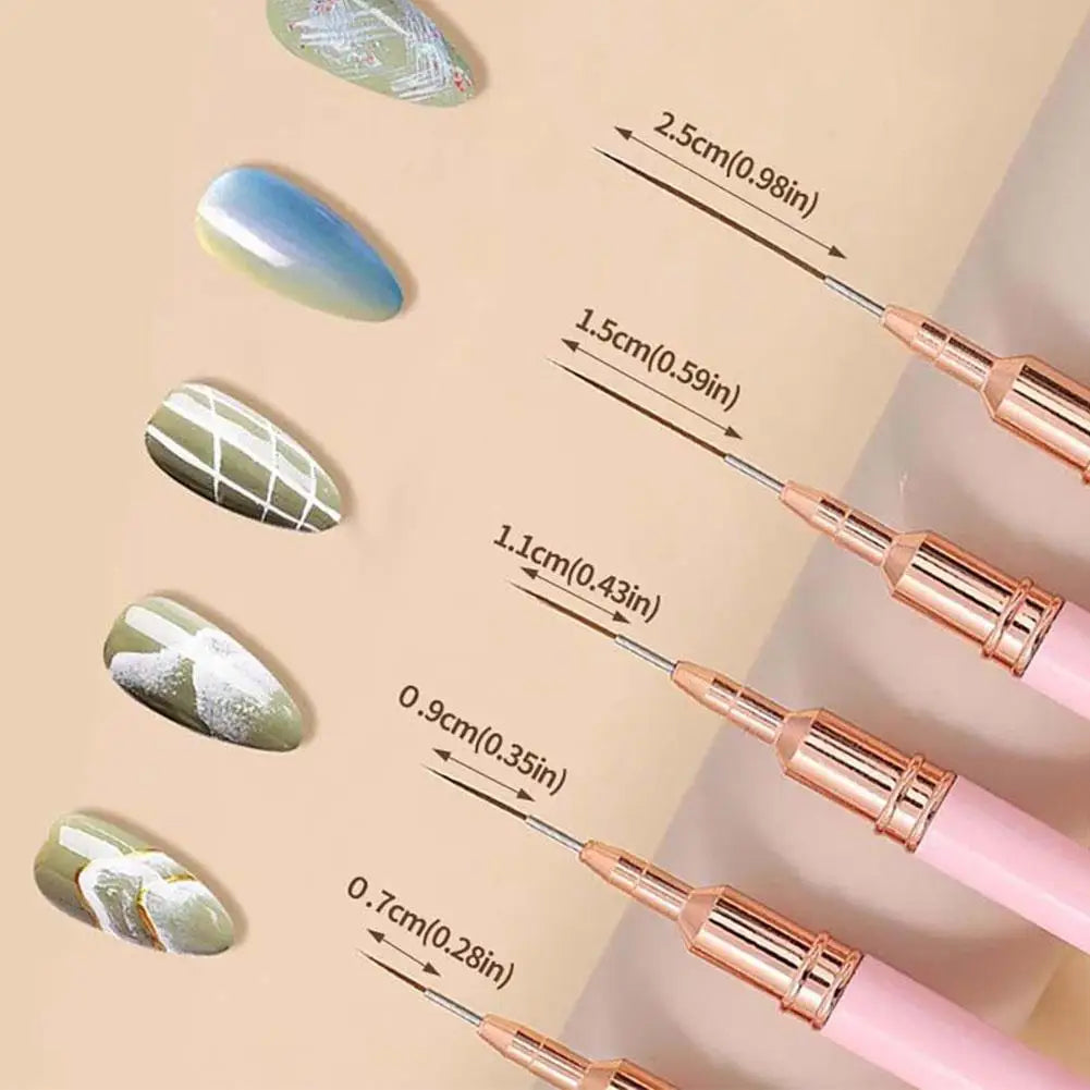 Nail Art Liner Brush UV Gel French Polish Long Lines Painting Drawing Qme