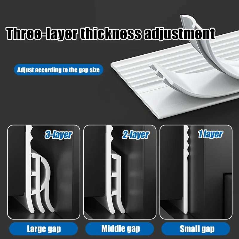 2/4M TPE Anti-Cold Sliding Window Seal Strip Sound Insulation Self Adhesive Triple Windproof Door Under Adjustable Weatherstrip Qme