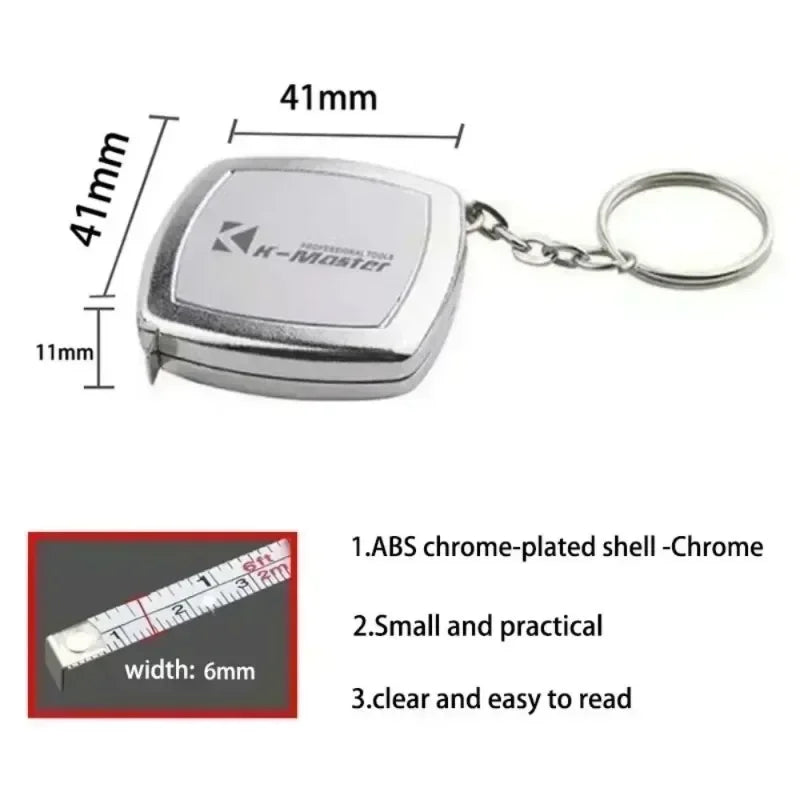 2PCS 2Meters Small Tape Measures Metric and Imperial System Key Ring Mini Steel Tape Measure Pocket Portable Compact Around Qme