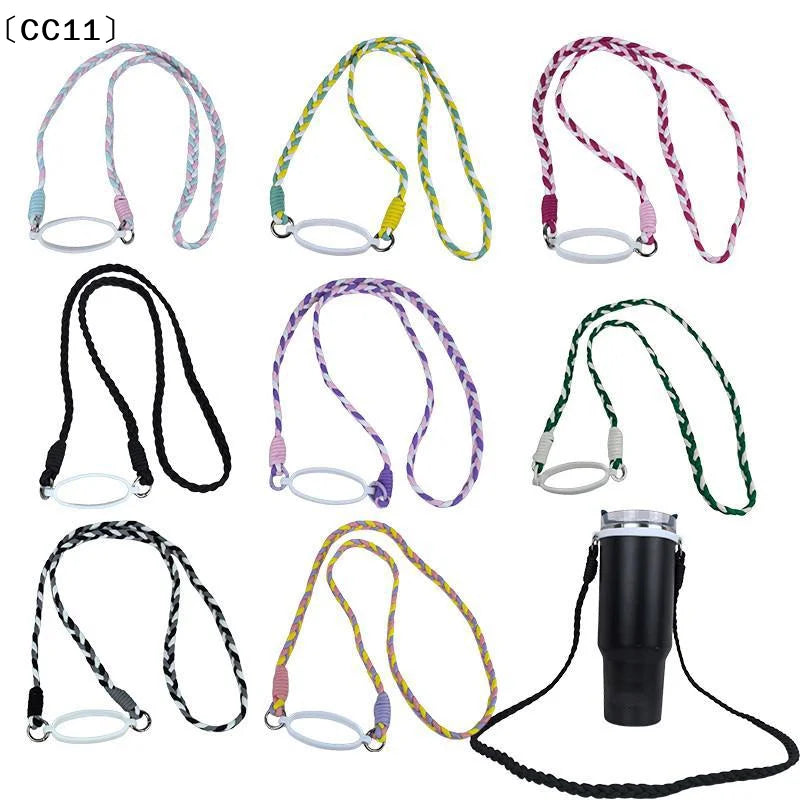 Braided Crossbody Strap Insulated Cups Water Bottle Shoulder Cup Qme