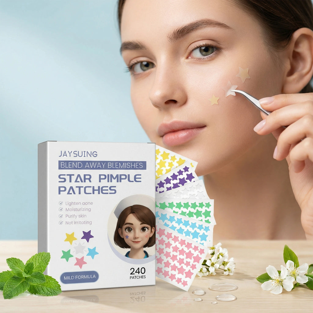 Rainbow Star Acne Patches Pimple Removal Oil Control Absorb Secretions Hydrocolloid Star Shaped Invisible Pimple Stickers 240PCS Qme