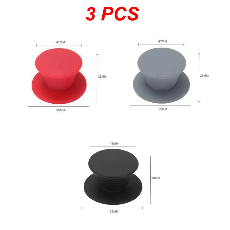 1/2/3PCS Silicone Universal Pot Lid Knob Pot Handle Replacement Kitchen Cookware Cover Knobs for Pan Lid Kitchen Accessories Qme 3PCS Mixed