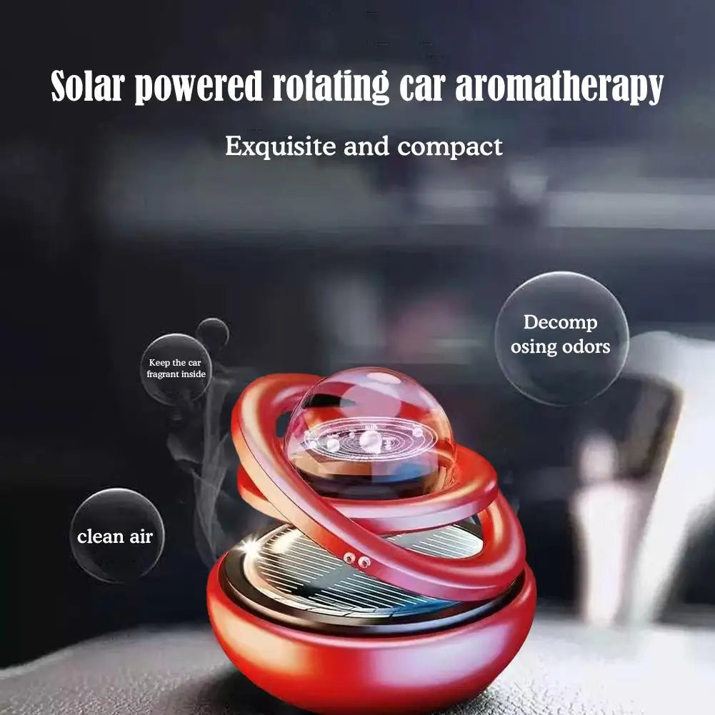 NEW Solar Power Car Perfume Car Air Freshener Solar Ornaments Rotating Aromatherapy Perfume Ornaments Creative Car Diffuser Qme