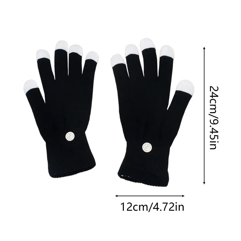Light Up Gloves 7-Colors Adjustable Cool Costume Mittens LED Gloves for Boys for Performance Christmas Boy Stocking Stuffers Dad Qme Adult