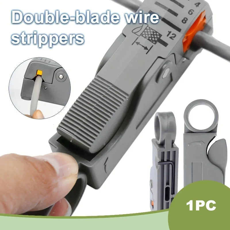 1pc Automatic Multifunctional Wire Stripper And Crimping Tool With Hex Wrench, Plastic Handle Wire Cutter, Double-Blade Wire Str Qme