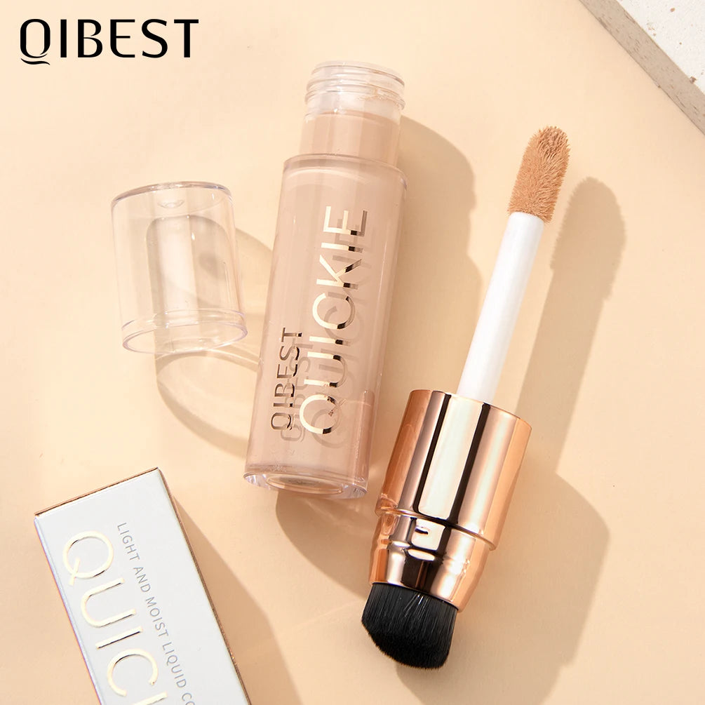 QIBEST 4 Colors Matte Liquid Foundation Hydrating Nourishing Full Coverage Blemish Brighten Concealer Base Maquiagem New Makeup Qme
