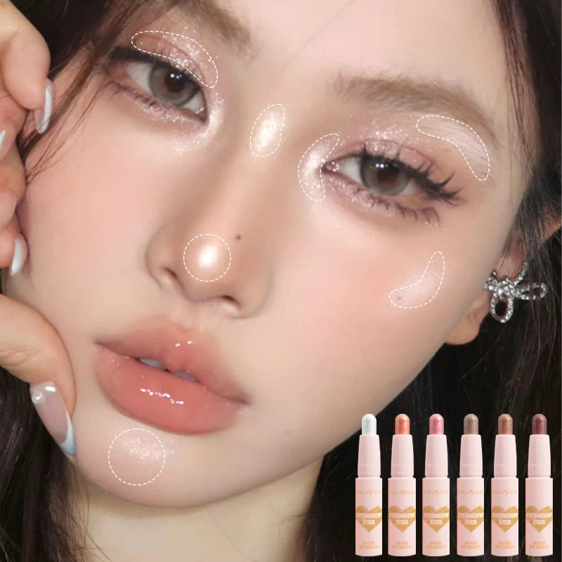 6 Eye Shadow Stick Waterproof Durable Multi-color Optional Shiny Qme