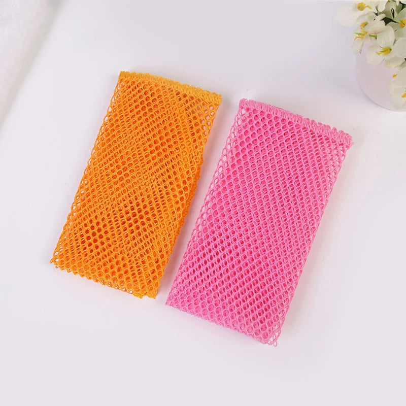 .2pcs Innovative Dish Washing Net Cloths Rapid Dry Scourer Mesh Washing Cloths Kitchen Cleaning Tool Cleaning Cloths. Qme