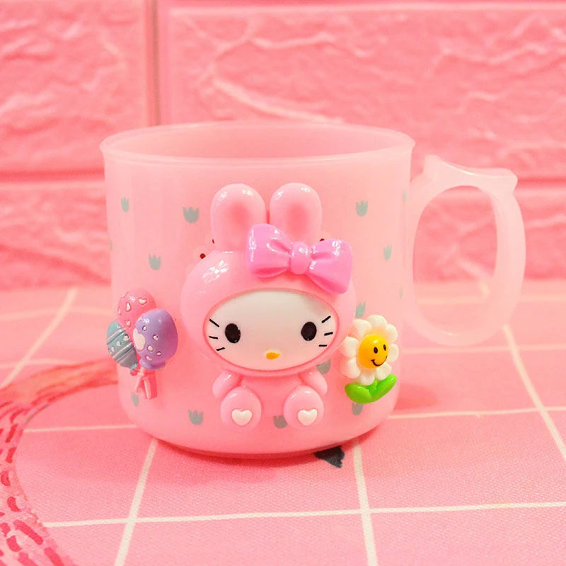 Hello Kitty Cartoon-themed Couple's Toothbrush Cup Mouthwash Bathroom Qme