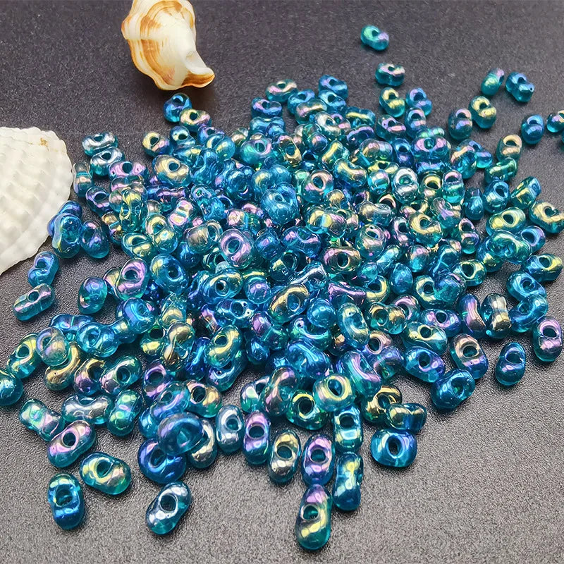 10g Glass Peanut Beads 3*6mm Transparent Small Glass Seed Bead Kit for Jewelry Making DIY Bracelets Necklaces Crafts Bulk Qme 5