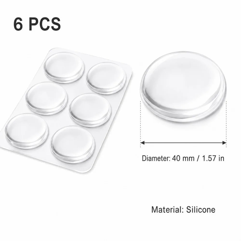Clear Silicone Door Stopper Pads Self Adhesive Wall Protector Round Bumper Cushion Pads Transparent Door Handle Guard Home Decor Qme