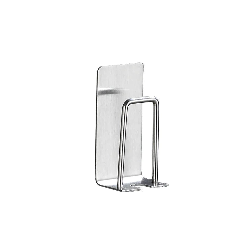 Stainless Steel Toothbrush Holder Wall Mounted Adhesive Toothbrush Cup Holder Space Saving Home Organizer Qme Silver 1PC