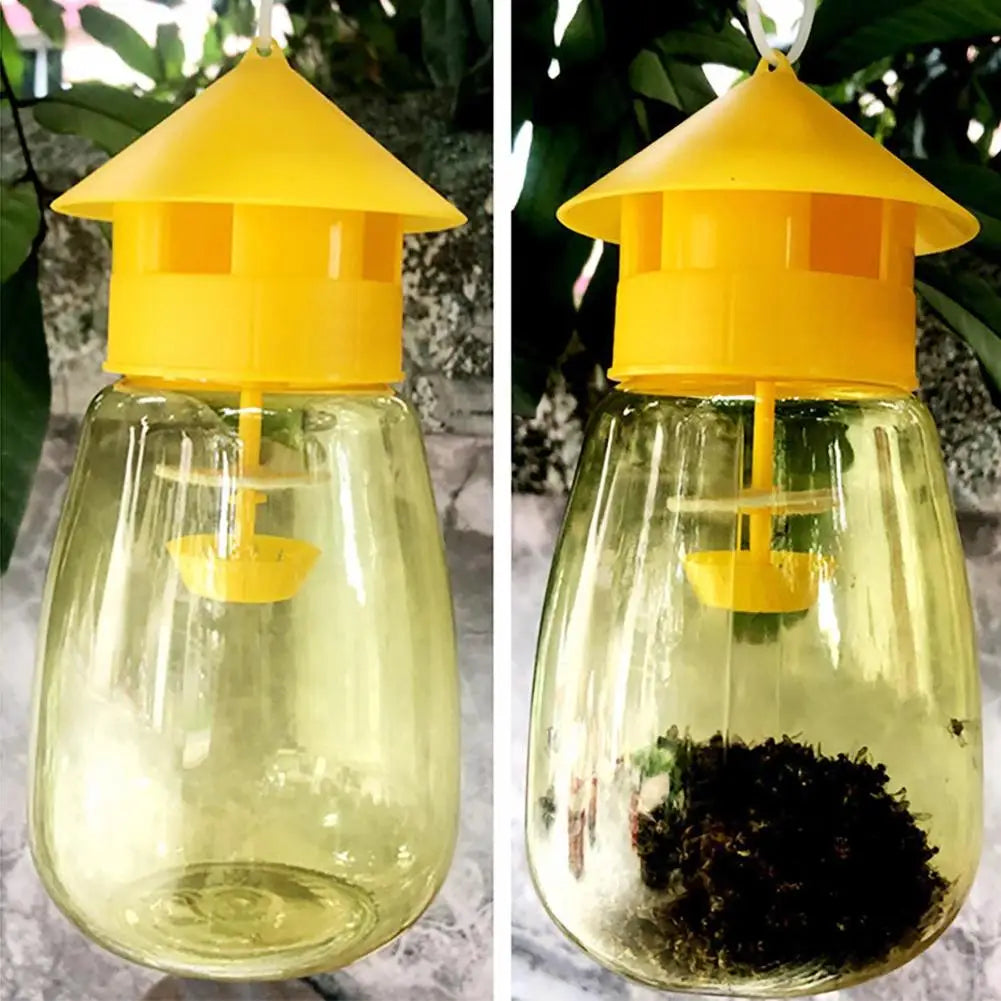Fruit Fly Trap Killer Yellow Plastic Drosophila Trap Anti Fly Fruit Fly Killer Catcher Orchard Insect Trap Pest Control Tool Qme