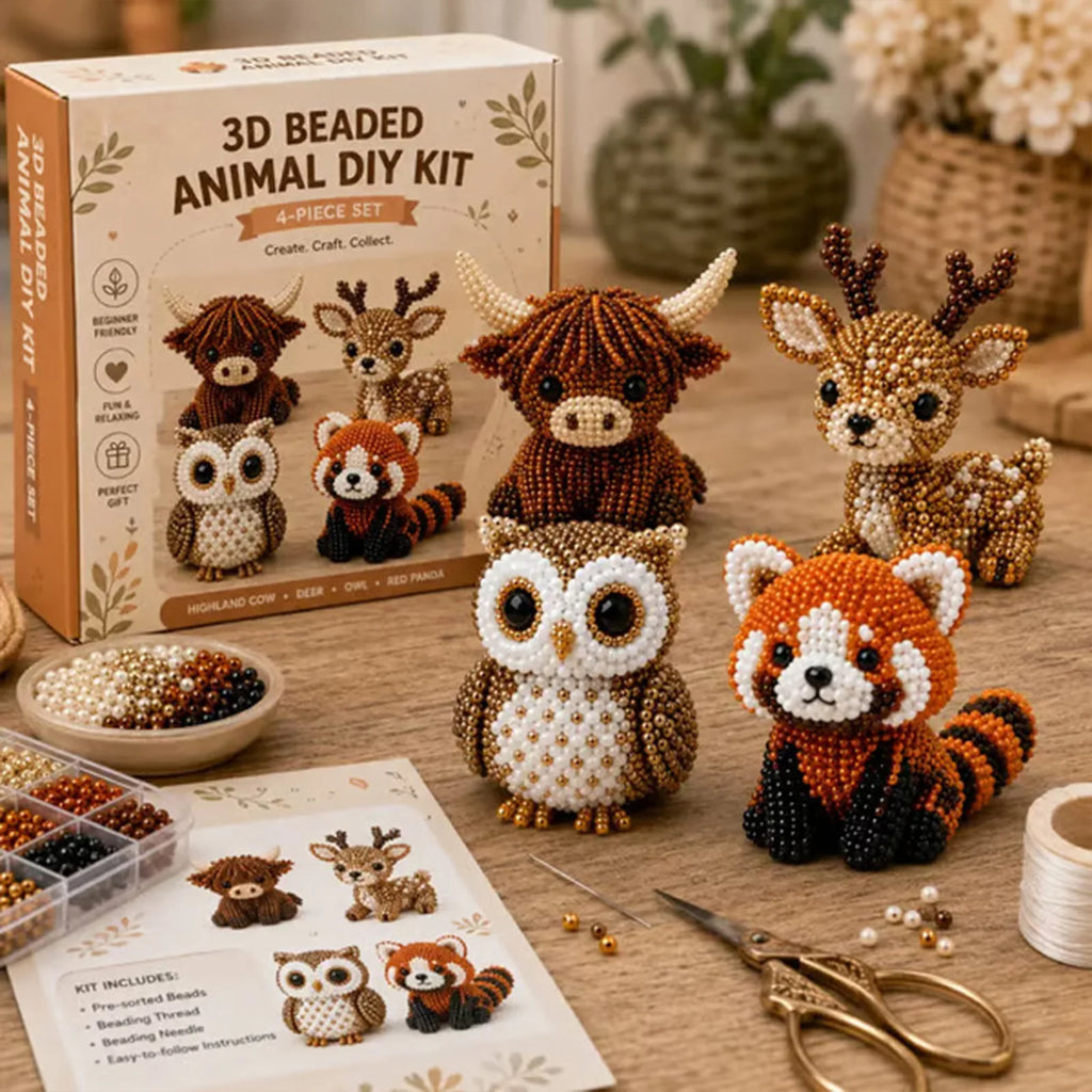 Diy Animal Beading Kit For Adults, Handmade Tiny 3d Beaded Animal Craft Kit, Cute Bead Set With Instructions For Creative Qme