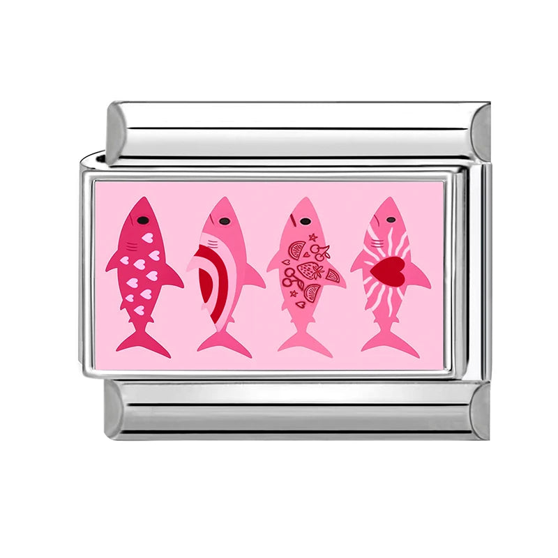 Dropshipping Wholesale Crabs Pattern Fish Shell Whale Italian Charm Links Fit 9mm Stainless Steel Bracelet DIY Making Gifts 2026 Qme Style 10