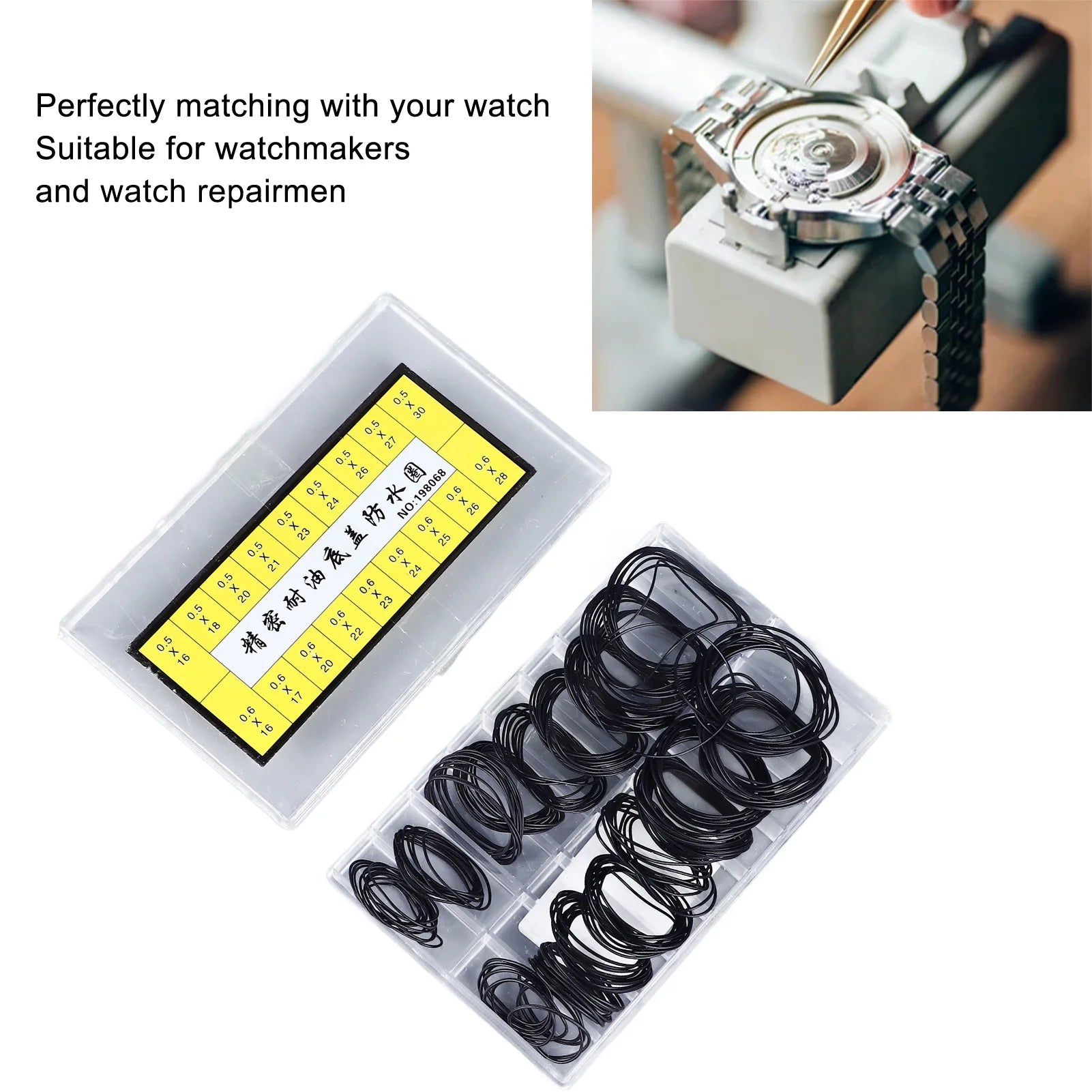 180 Pieces O Ring Watch Gasket Rubber Sealing Watch Back Cover Watch Repairing Tool 0.5mm 0.6mm O Ring Watch Gasket Qme