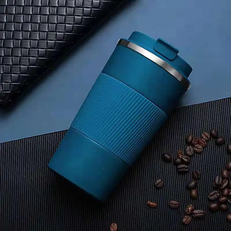 Stainless Steel Vacuum Car Insulated Coffee Cup Qme Blue 380ml