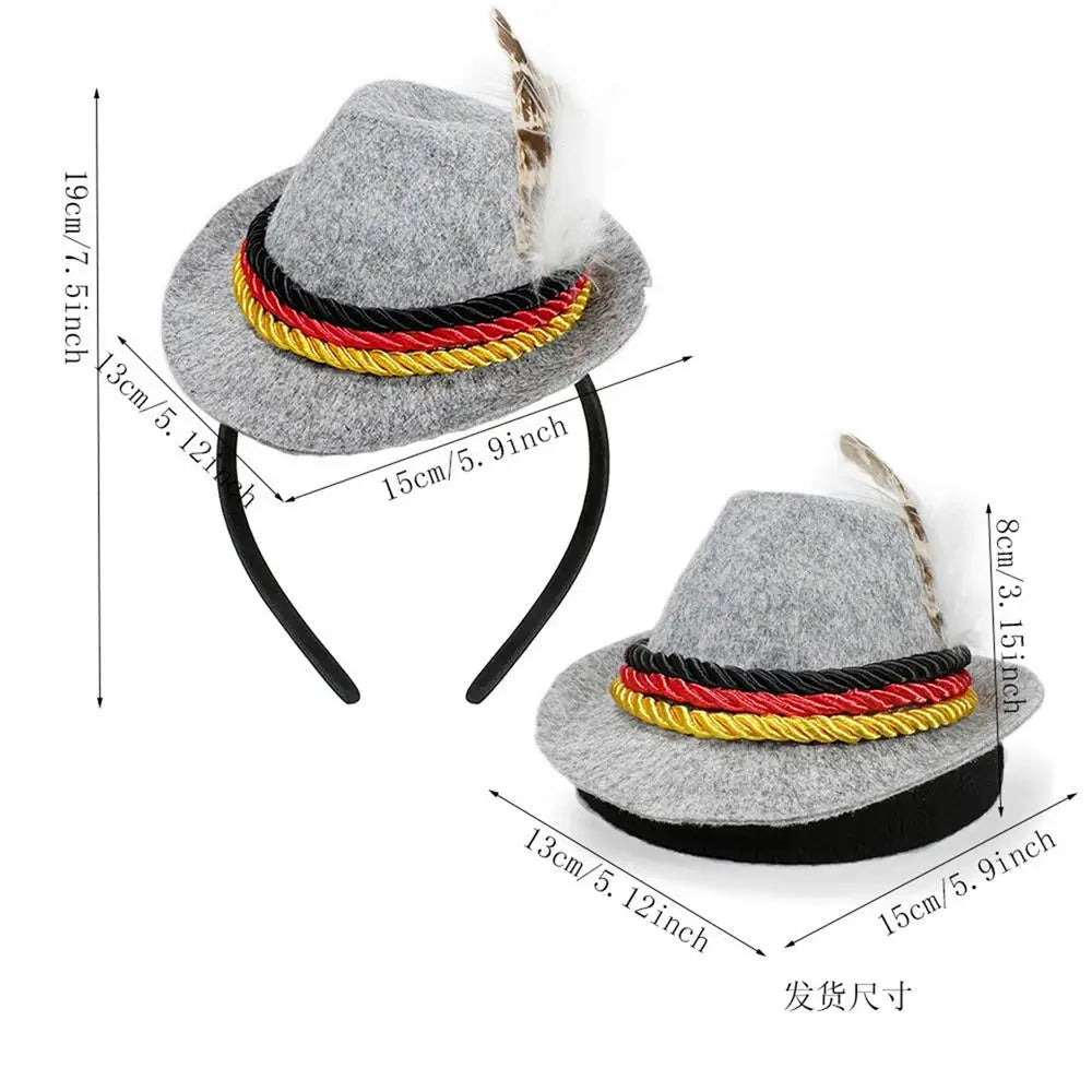 Oktoberfest Headband Beer Festival Head Felt Retro Decoration Qme Headband Hat CN