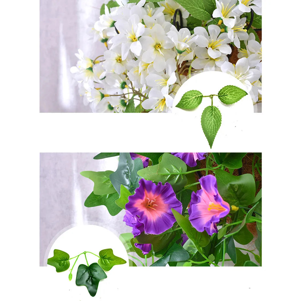 1PCS Hanging Artificial Fake Hanging Silk Flowers Vines Plants Garden Decor Indoor Outdoor Wedding Party Wall Balcony Decor Qme