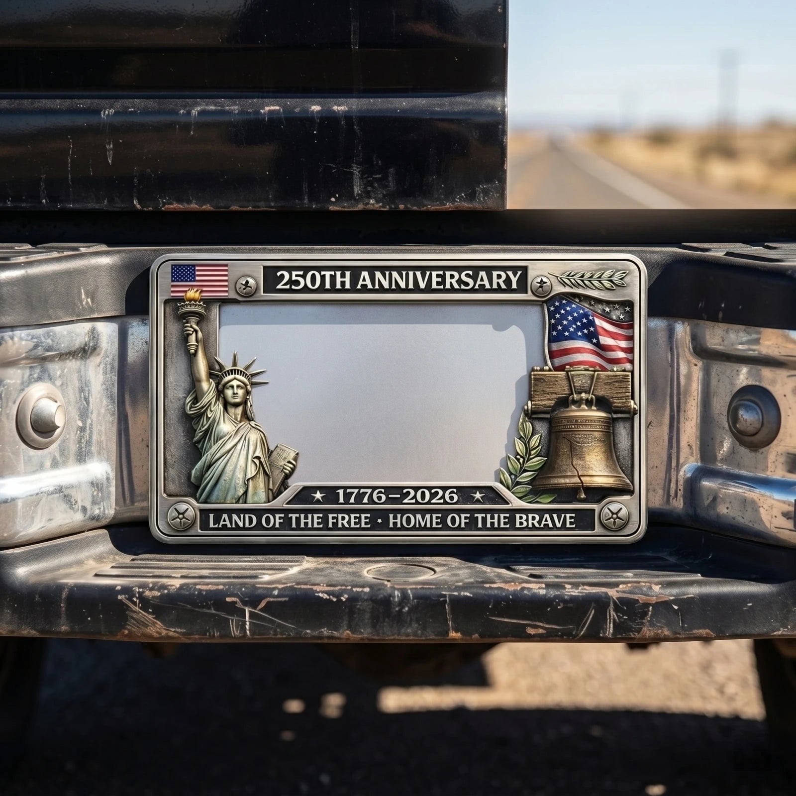 Statue Of License Plate Frame Featuring The Design Of The Statue Of Suitable For Front and Rear Car Decoration Qme