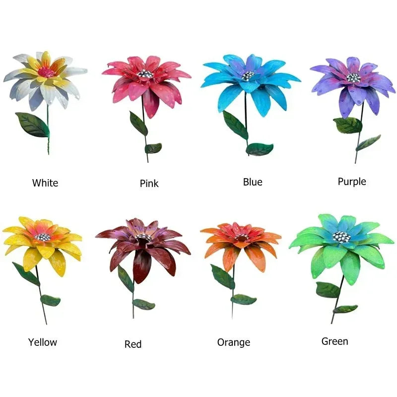 8 Colors Metal Flowers Garden Stakes Patio Stick Indoor Outdoor Crafts Rustproof Metal Iron Yard Art Lawn Decoration Instock Qme