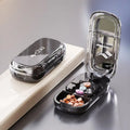 Tablet Splitting Pills Splitter Portable 3IN1 Medicine Cutter Precise Qme Black