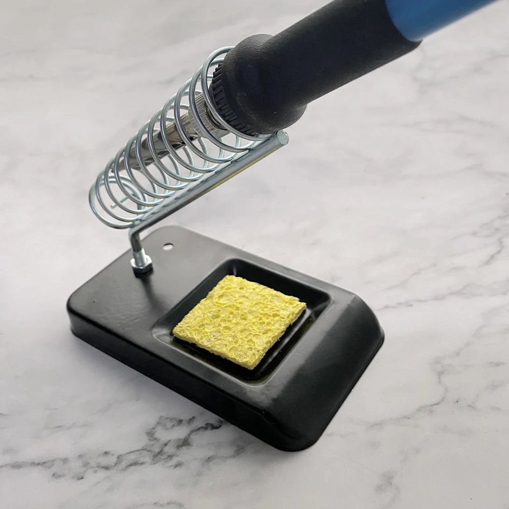 Soldering Iron Stand Portable Holder Tin Welding Cleaning Sponge Qme
