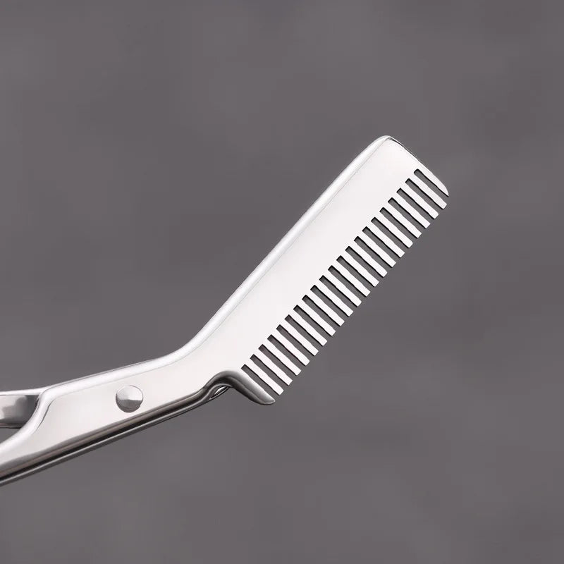 Stainless Steel Eyebrow Trimmer Scissors Precision Grooming Tool Men Qme