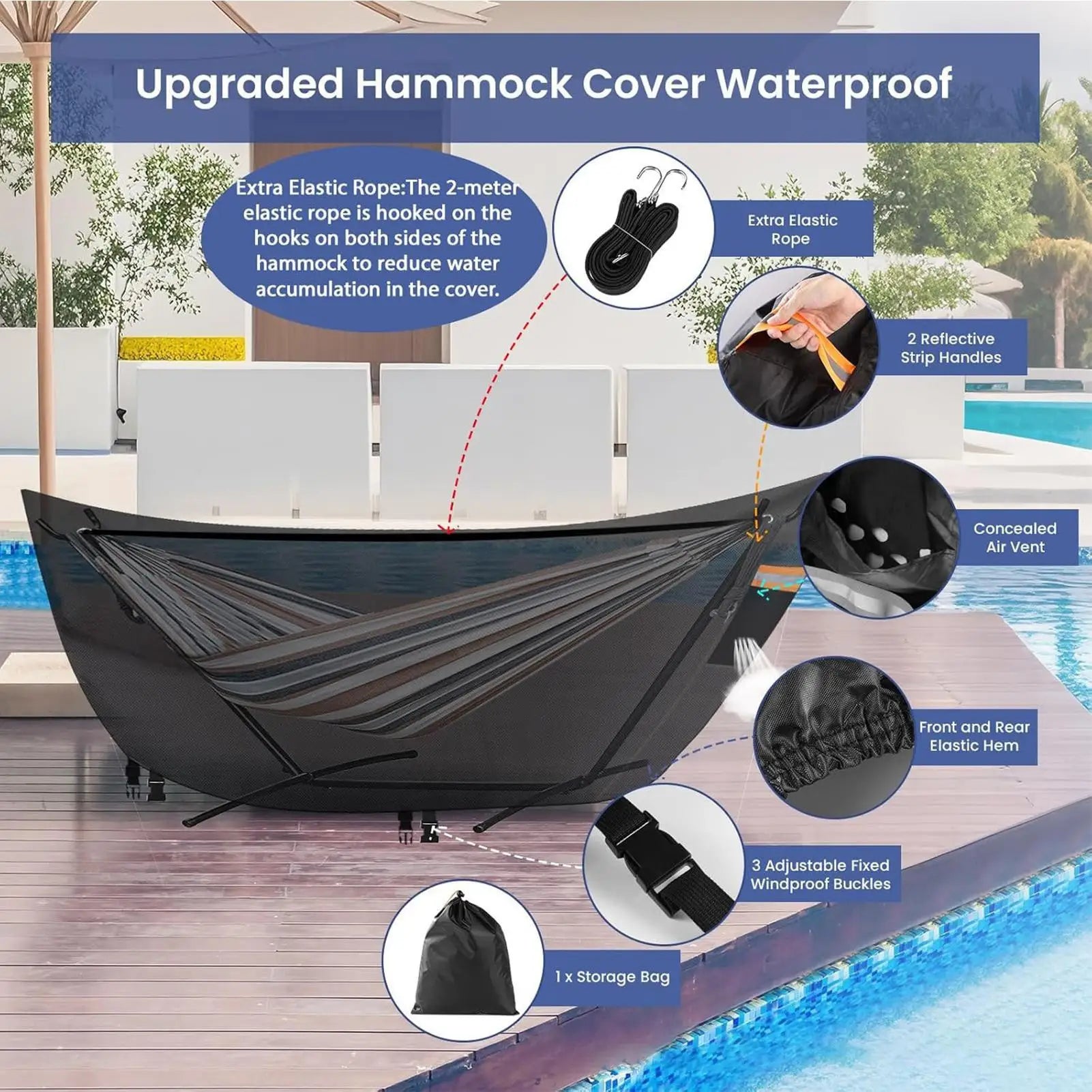 Hammock Cover Heavy Duty Dustproof Protector Camping Outdoor Hiking Qme