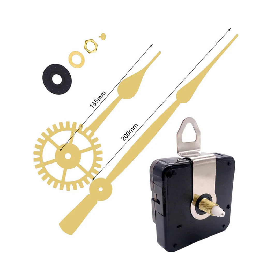 Replacement Clock Mechanism 50-60cm Clock Movement Easy To Use High Torque Long Hands Mechanism Replacement DIY Qme Gold 1