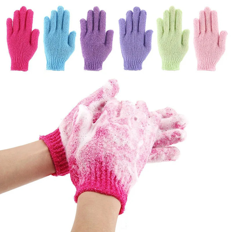 Exfoliating Bath Gloves Deep Scrubbing Dead Skin Shower Beauty Spa Qme