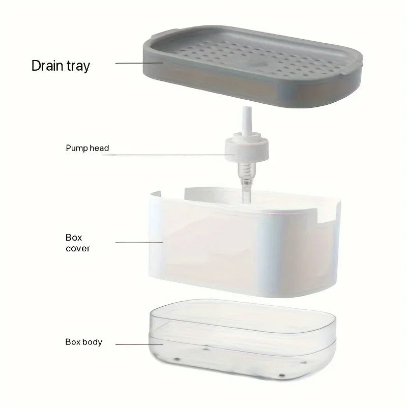 Kitchen soap dispenser - manual press-type foaming soap pump, suitable for dishwashing and pot cleaning. Qme