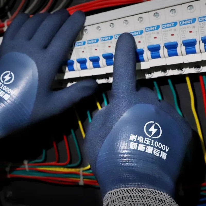 1PCS 400V Insulated Gloves Electrician Shockproof Low Voltage New Energy Vehicle Maintenance Live Working 400V Rubber Gloves Qme