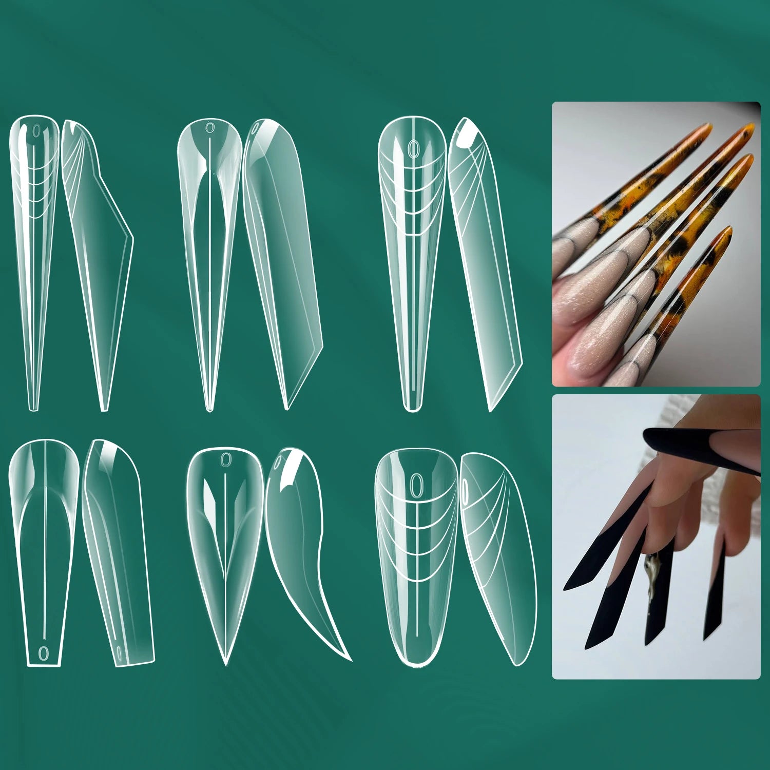 Nailpop Dual Forms Quick Building UV Gel Molds Reusable Full Coverage Qme